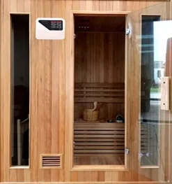 MCP Sauna Canadian Hemlock Wood Traditional Swedish 4 Person Indoor Sauna Spa 72