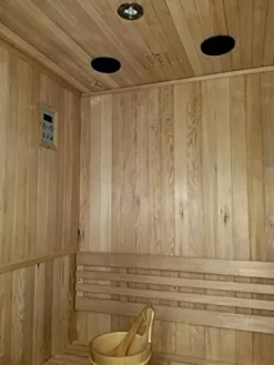 MCP Sauna Canadian Hemlock Wood Traditional Swedish Indoor Sauna Spa 48″ 1-2 Person 6KW Heater
