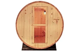 MCP Sauna Canadian Pine Wood Outdoor Barrel Sauna 4 Person 9KW Heater Lava Rocks