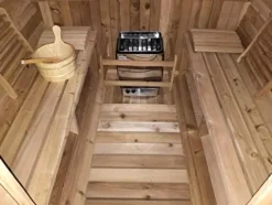 MCP Sauna Canadian Red Cedar Wood Outdoor Barrel Steam Sauna 6KW Heater