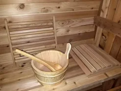 MCP Sauna Canadian Red Cedar Wood Outdoor Barrel Steam Sauna 6KW Heater