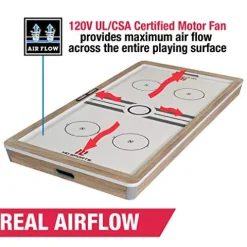 MD Sports 7′ Hinsdale Air Powered Hockey Table with Pusher and Puck Set White/Gray