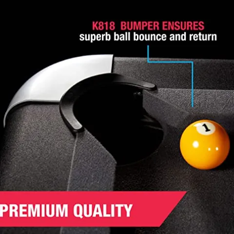 MD Sports 7.5′ Titan Drop Pocket Table with Pool Ball and Cue Stick Set Black/Silver