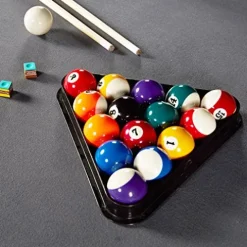 MD Sports 7.5′ Titan Drop Pocket Table with Pool Ball and Cue Stick Set Black/Silver