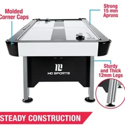 MD Sports Arcade Air Hockey Table White/Black/Gray