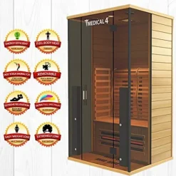 Medical Breakthrough Home Sauna 2 Person Full Spectrum Infrared Sauna Spa Brown
