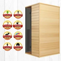 Medical Breakthrough Home Sauna 2 Person Full Spectrum Infrared Sauna Spa Brown