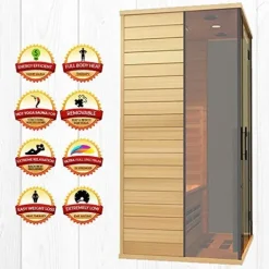 Medical Breakthrough Home Sauna 2 Person Full Spectrum Infrared Sauna Spa Brown