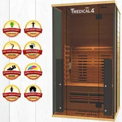 Medical Breakthrough Home Sauna 2 Person Full Spectrum Infrared Sauna Spa Brown
