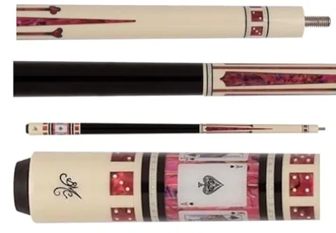 Meucci Casino Series Pool Cue White Stain/Pink Paua