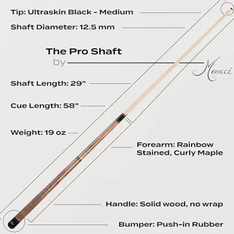 Meucci Pool Cue – All Natural Wood with Rainbow Stain