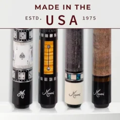 Meucci Pool Cue – SW Bar Box 1, Smoke Stained Forearm, Curly Maple Points, High Impact Cue Tips, Irish Linen Wrap – 19 Oz Professional Billiard Stick