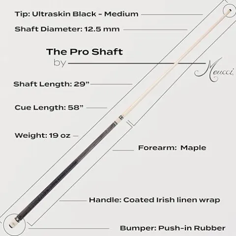 Meucci Pool Cues – Merry Widow Blue & Gray Maple Cue Stick with Paua Shell Squares Design, Irish Linen Wrap – Smoke Stain, Blue/Black Lacquered Linen