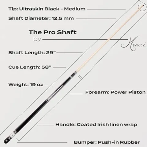 Meucci Pool Cues BMC Casino 10 Billiard Pool Stick Black