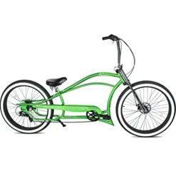 MICARGI Boston GT7 Fat Tire Beach Cruiser Bike 7-Speed Dual Suspension Green