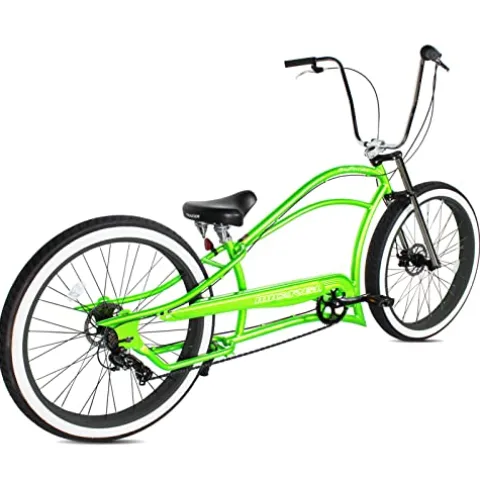 MICARGI Boston GT7 Fat Tire Beach Cruiser Bike 7-Speed Dual Suspension Green