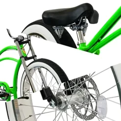 MICARGI Boston GT7 Fat Tire Beach Cruiser Bike 7-Speed Dual Suspension Green