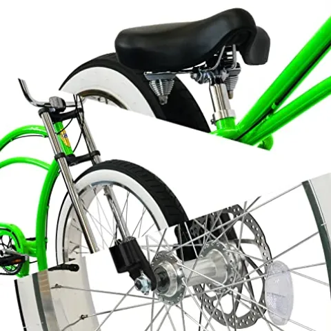 MICARGI Boston GT7 Fat Tire Beach Cruiser Bike 7-Speed Dual Suspension Green