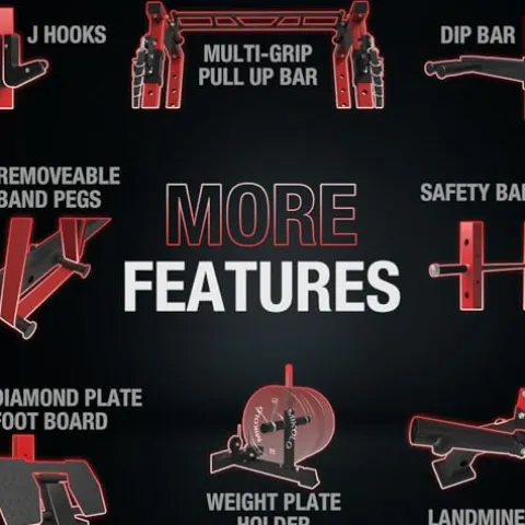 Mikolo Power Cage with LAT PullDown, Cable Crossover & Pulley System Red