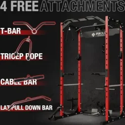 Mikolo Power Cage with LAT Pulldown Red