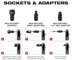 Millwavkee Extended Reach Box Ratchet Compatible with Milwaukee 3050-20 M12 FUEL 12V Bare Tool