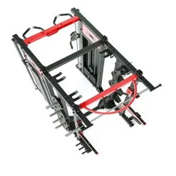 MiM USA Commercial Smith Machine Functional Trainer & Power Rack Black Red