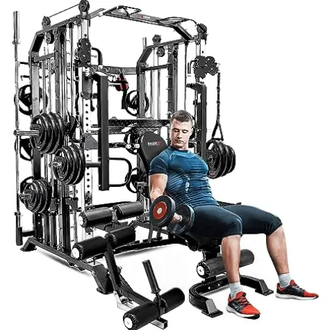MiM USA Hercules 1001 Commercial Smith Machine and Functional Trainer Black