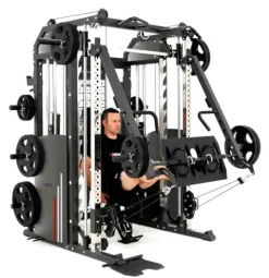 MiM USA Hercules Pro Commercial Smith Machine Functional Trainer Power Rack Black
