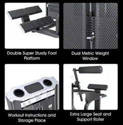 MiM USA Prestige Pro Commercial Dual Leg Extension and Leg Curl Machine Black