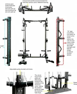 MiM USA Pro Master 1001 Smith Machine & Functional Trainer Home Gym Black