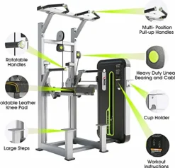 MiM USA Professional Weight Assisted Chin and Dip Machine Pearl