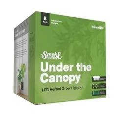 Miracle LED Smokephonics Indoor Grow Light Kit – Double Plant Yield – Full Spectrum 150W Replacement Bulbs with 4-Socket Fixture & Timer (8-Pack)