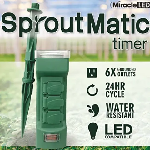 Miracle LED Smokephonics Indoor Grow Light Kit – Full Spectrum 150W Replacement Bulbs & 2-Socket Fixture with Timer (6-Pack)