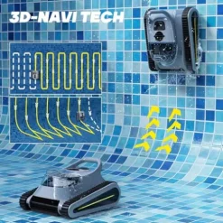 Miuedo Seauto Cordless Robotic Pool Cleaner Grey Black