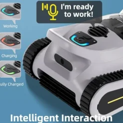 Miuedo Seauto Cordless Robotic Pool Cleaner Grey Black