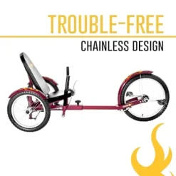 MOBO Triton Pro Adult Tricycle Recumbent Trike Cranberry