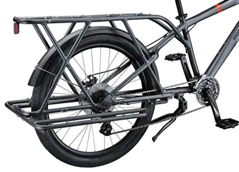 Mongoose Envoy Cargo Bike Grey 26-Inch Wheels 8-Speed Shimano Drivetrain