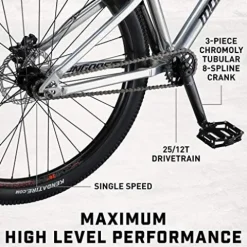 Mongoose Fireball Dirt Jump Mountain Bike 26-Inch Chrome