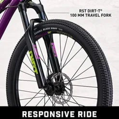 Mongoose Fireball Dirt Jump Mountain Bike 26-Inch Mechanical Disc Brakes Purple