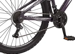 Mongoose Flatrock Womens Hardtail Mountain Bike 26-Inch Wheels 21 Speed Twist Shifters 16-Inch Lightweight Aluminum Frame Purple