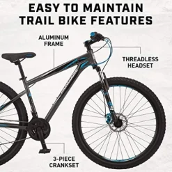 Mongoose Impasse HD Mountain Bike Aluminum Frame Twist Shifters 29-Inch Wheels Charcoal