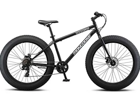 Mongoose Malus Fat Tire Mountain Bike 26-Inch Matte Black