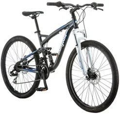Mongoose Men’s Detour Mountain Bike Grey Full Susp