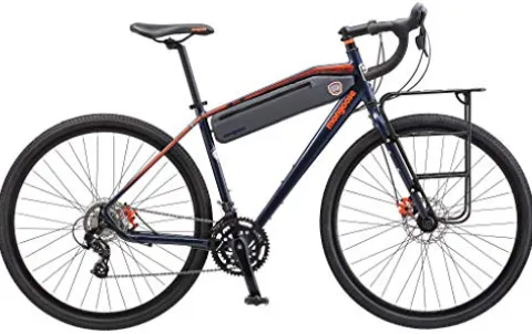 Mongoose Men’s Elroy Adventure Bike 700C Wheel Navy Blue