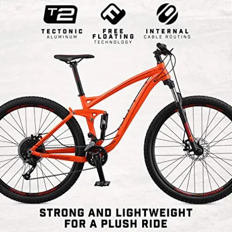 Mongoose Salvo Trail Adult Mountain Bike 29-inch 18-Speed Aluminum Frame Disc Brakes Orange