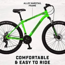 Mongoose Switchback Trail Hardtail Mountain Bike 21-Speed 27.5-Inch Neon Green