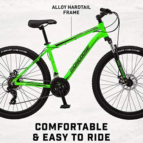 Mongoose Switchback Trail Hardtail Mountain Bike 21-Speed 27.5-Inch Neon Green