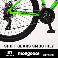 Mongoose Switchback Trail Hardtail Mountain Bike 21-Speed 27.5-Inch Neon Green