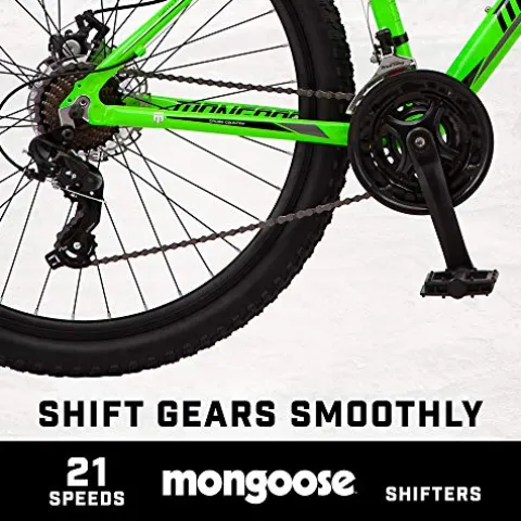 Mongoose Switchback Trail Hardtail Mountain Bike 21-Speed 27.5-Inch Neon Green