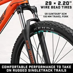 Mongoose Tyax Comp Adult Mountain Bike 29-Inch Wheels Tectonic T2 Aluminum Frame Rigid Hardtail Hydraulic Disc Brakes Mens Large Frame Orange